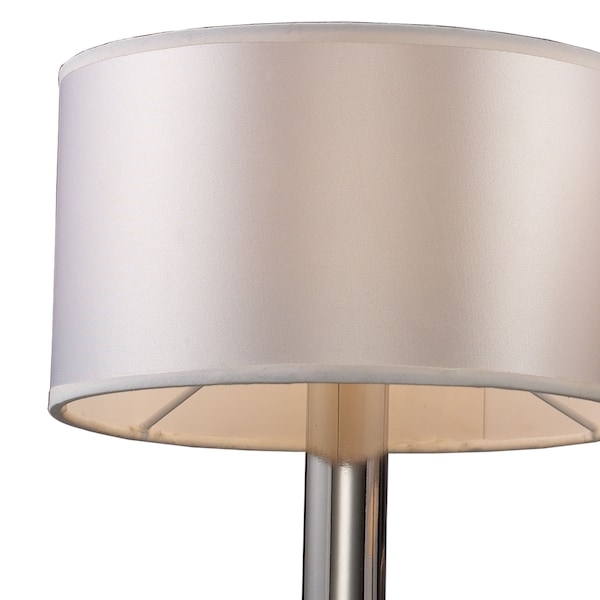 Pembroke 2-Light Wall Lamp In Polished Nickel With White Fabric Shades